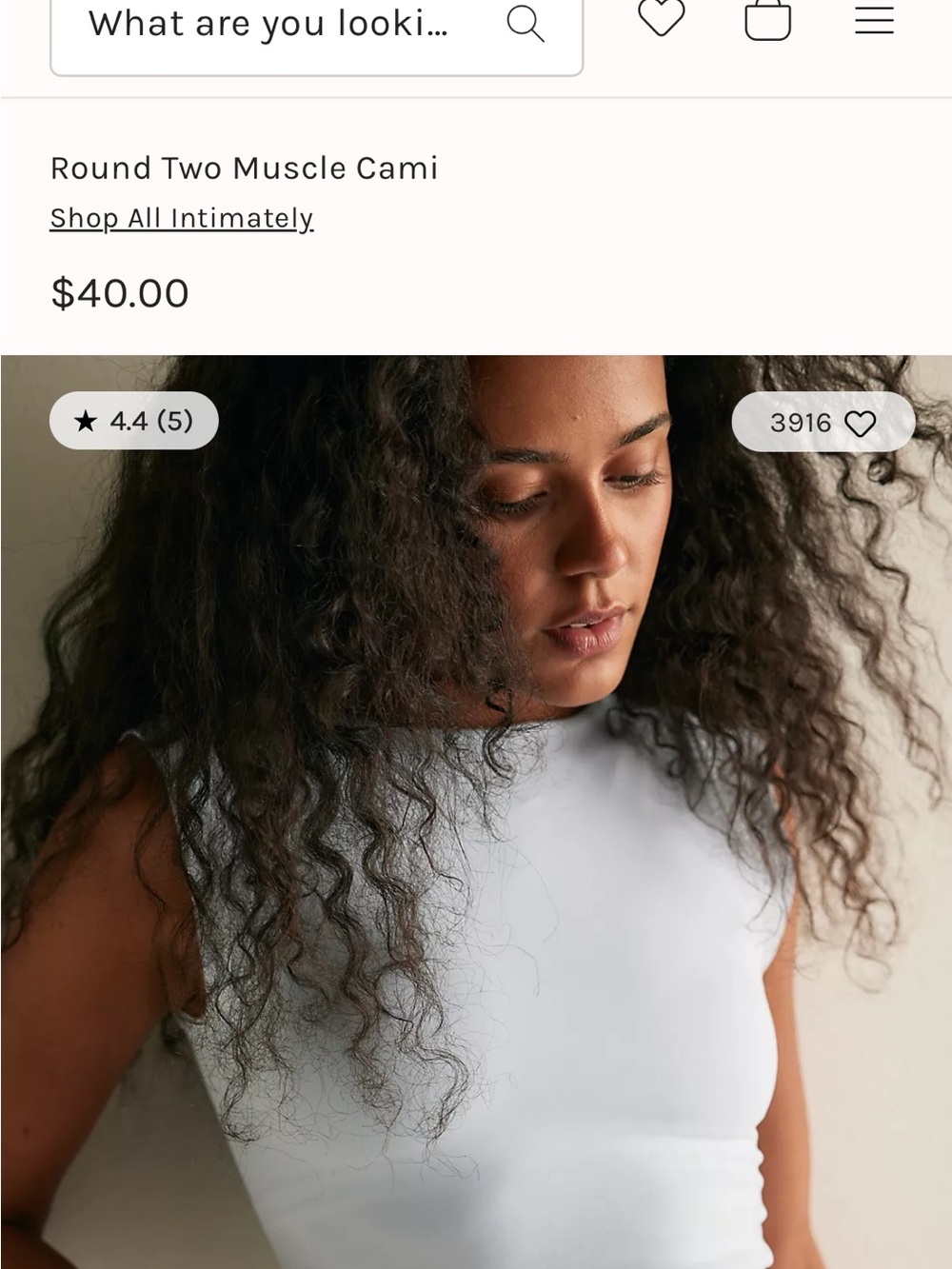 Free People Round Two Muscle Cami - Light Gray